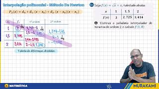 INTERPOLAÇÃO POLINOMIAL  FORMA DE NEWTON  09 [upl. by Gertie]