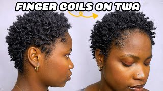 FINGER COILS On Short Natural Hair  Beginner Friendly [upl. by Hagan]