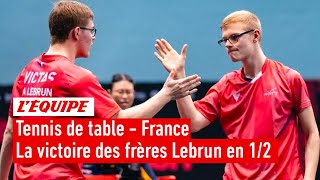 Les frères Lebrun remportent leur demifinale du double aux championnats de France intégrale [upl. by Ynelram]