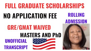 MSc amp PhD Amazing Opportunity to Study For Free in The USANo Application FeeGREGMAT Waived [upl. by Turpin]