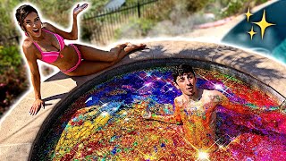 I Filled My Hot Tub With GLITTER  Experiment ft Molly Eskam [upl. by Abbott]