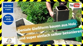 Gießform aus Holz für Beton  Säule  Genial einfach zu machen Balustrade [upl. by Eciral]