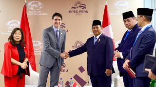 Pertemuan Bilateral Presiden Prabowo dengan PM Kanada Justin Trudeau Lima 15 November 2024 [upl. by Natalee]