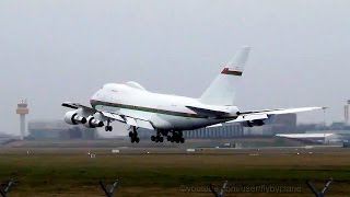 Oman Royal Flight B747SP A4OSO Takeoff Landing  Hamburg Airport [upl. by Menard783]