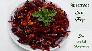 Stir Fried Beetroot  Beetroot Stir Fry  Side dish for Chapati Roti amp Rice [upl. by Atilrak]