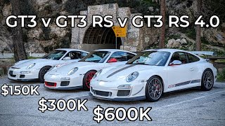 Porsche 9971 GT3 vs 9972 GT3 RS vs 9972 GT3 RS 40  Head to Head Review [upl. by Maffei]