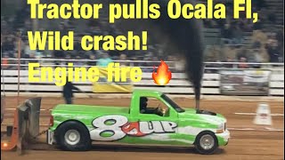 Tractor pulling Wild crash National Tractor Pulling Association 2023 [upl. by Mowbray]