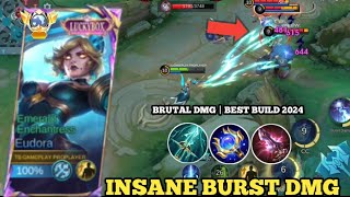 Eudora Insane Burst Damage 100 Broken  Build Top 1 Global Eudora  MLBB [upl. by Enilkcaj]