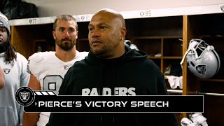 Coach Pierces Locker Room Victory Speech vs Chiefs We Believe  Raiders  NFL [upl. by Adnirem]