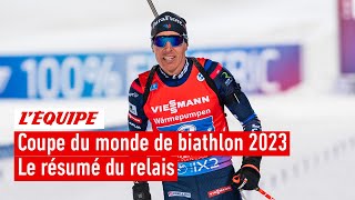 Coupe du monde de biathlon 2023  Les Bleus deuxième du relais les Norvégiens déroulent à Östersund [upl. by Atinev]