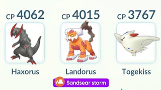 New Legacy Move SANDSEAR STORM Landorus in Pokemon GO Master League [upl. by Allyson]