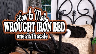 Barbie Doll BED DIY How to Make a Wrought Iron Bed in One Sixth Scale [upl. by Arleta]