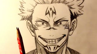 ASMR  Pencil Drawing 146  Ryomen Sukuna Request [upl. by Drofniw990]