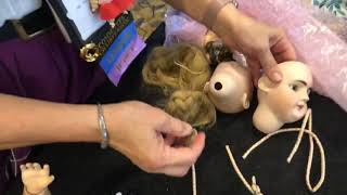 How To ReString An Antique Composition Doll  Baltimore 2018 [upl. by Trygve]