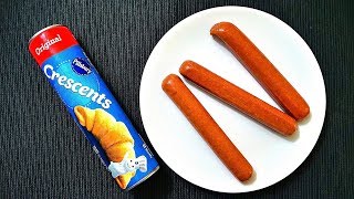 How to make Pillsbury Crescent Dogs Pigs in a blanket [upl. by Eerihs]