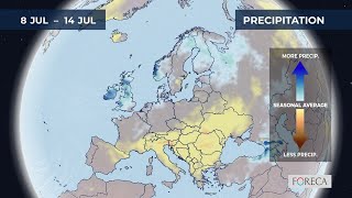 Monthly precipitation forecast for Europe 172024 [upl. by Oinotnaocram757]