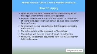 Andhra Pradesh  Obtain a Family Member Certificate [upl. by Yenruoc254]