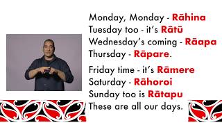 Ngā Rā o te Wiki  Days of the Week [upl. by Eyanaj]