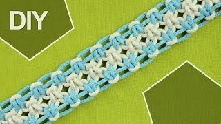 Square knot variations with eight strings  DIY Tutorial [upl. by Manvell442]