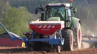 Fendt 828824 und John Deere 7430 am Maisland Bearbeiten und Maislegen HD [upl. by Nic]