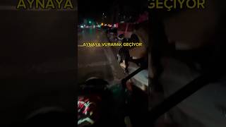 Işıklardaki motorcu kız aynama vurup kaçtı 😱 shorts keşfet kurye trendyolgo viral motovlog [upl. by Arbas]