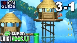 New Super Luigi U 3 Star Coin Walkthrough  Sparkling Waters 1 Huckit Beach Resort [upl. by Mezoff]