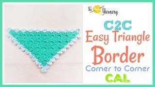 Easy Crochet Border for C2C Triangle Corner to Corner [upl. by Bradleigh]