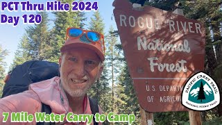 Day 120  7 Mile Water Carry to Camp  Pacific Crest Trail 2024 ThruHike [upl. by Oicangi]