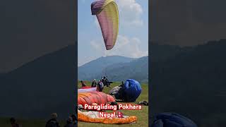 Paragliding Pokhara Nepal Sarangkot 🇳🇵 🪂Tandemflight Paragliding Landing paraglidinginnepal [upl. by Atteuqaj]