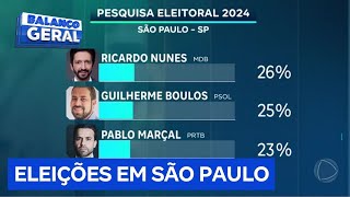 Pesquisa eleitoral para a Prefeitura de São Paulo revela três candidatos empatados [upl. by Nerak]