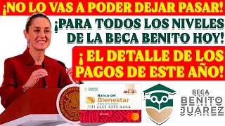 🔴😎¡DETALLES SOBRE LOS PAGOS PARA TODOS LOS NIVELES DE LAS BECAS BENITO JUAREZ🔴😎 [upl. by Atil291]