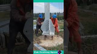 Electric Pole Installation Process shorts [upl. by Bloom]