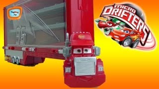 Cars 2 Mack Truck Transporter Rolling Display Micro Drifters Case Review Disney Lightning McQueen [upl. by Aivin]