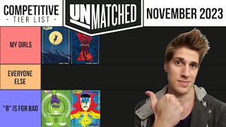 Unmatched Competitive Tier List November 2023 [upl. by Einwat]