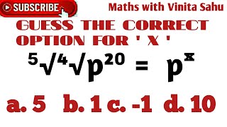 quotMastering Exponents Evaluating X in ⁵√⁴√P²⁰  PX Explainedquot [upl. by Nauqas151]