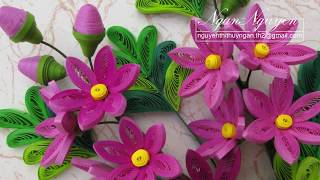 Tutorial Quilling Flowers 3D And Connect Them Together STEPBYSTEP [upl. by Grata]