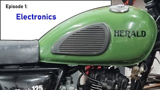 Herald Repair  Episode 1  electronics motorcycle electrical fixed wiring [upl. by Ylreveb]