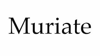 How to Pronounce Muriate [upl. by Lledor]