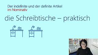 Grammatik A1 Der indefinite und der definite Artikel im Nominativ mit Valentyna Schmieder [upl. by Ibmat]