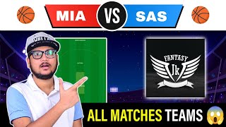 MIA vs SAS Dream11 team  MIA vs SAS NBA PRESEASON Today Cricket fantasy team prediction [upl. by Lemuela]