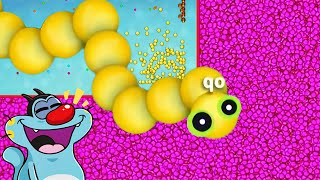 Snakeio Game  Slither io WORLD RECORD Worm in Wormateio Taimoor oggy Saamp [upl. by Eneirda]