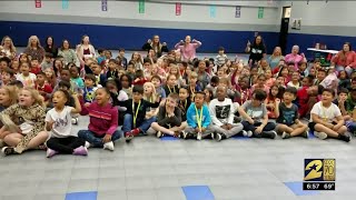 Britta visits Santiago Elementary and Fiest Elementary [upl. by Adamec613]