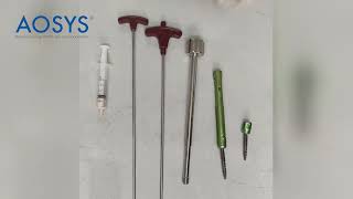 AOSYS bone Cement injecting device for spine pedicle screw fenestrated and MIS screw [upl. by Anamor]