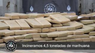 PSA incineró 45 toneladas de marihuana incautadas en junio pasado [upl. by Ong]