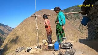 daily chores of himalayan people  lajimbudha [upl. by Eisac655]