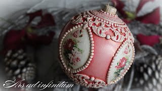 Różana bombka  Rose bauble Decoupage Tutorial [upl. by Lenette]