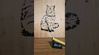 Pyrography art pyrography woodburningart cat lastpart [upl. by Elephus845]