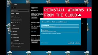 How to reset and reinstall Windows 10 from the Cloud [upl. by Jaquelin]