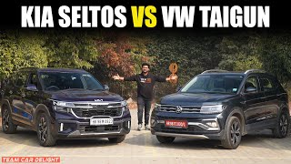 2024 Kia Seltos vs VW Taigun  Which is Best under Rs 20 lakh amp Why  Quick amp Detailed Comparison [upl. by Myrwyn]