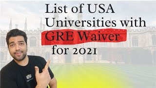 List of Universities with GRE Waiver for Fall 21  Should you send in your GRE Latest universities [upl. by Mcnair]